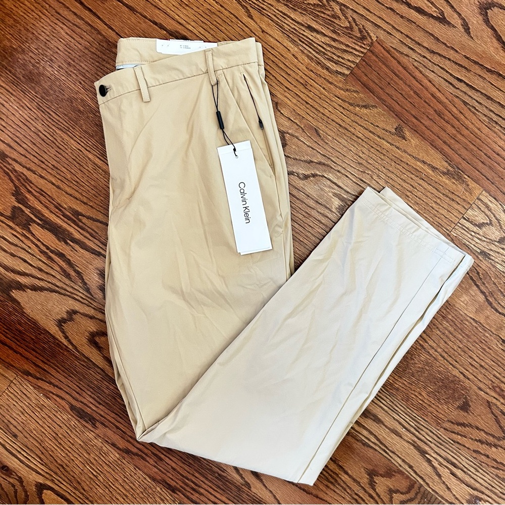 Calvin Klein Men's Beige Chinos, Jet, 36W x 32L, NWT